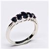 Image 1 : Silver Blue Sapphire(1.25ct) Rhodium Plated Ring (~Size 7)(Ring is resizable for $40) (~weight 2.58g