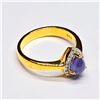 Image 3 : Gold plated Silver Tanzanite White Topaz(1.35ct) Gold Rhodium Plated Ring (~Size 7)(Ring is resizabl
