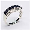 Image 1 : Silver Blue Sapphire(2.25ct) Rhodium Plated Ring (~Size 7)(Ring is resizable for $40) (~weight 2.93g