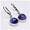 Image 2 : Silver Tanzanite (2.7ct) Rhodium Plated Earrings (~weight 3.86g)