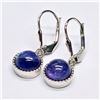 Image 3 : Silver Tanzanite (2.7ct) Rhodium Plated Earrings (~weight 3.86g)
