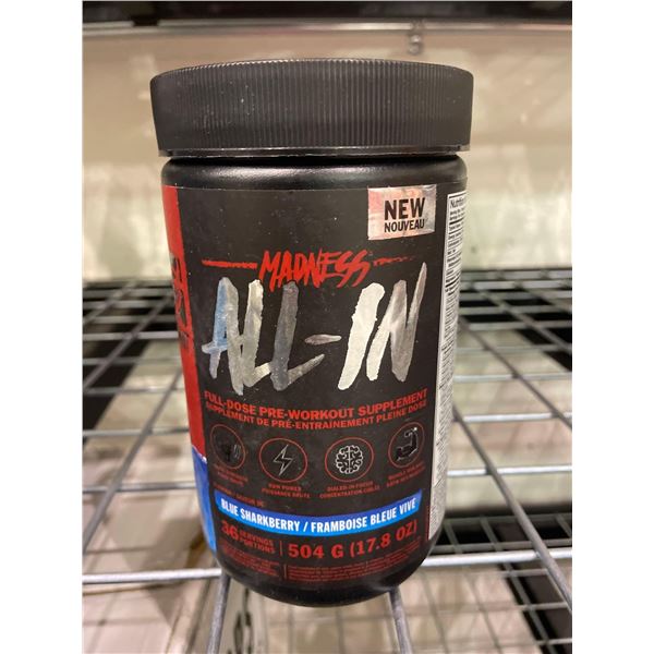 Madness All-In Full-Dose Pre-Workout Blue Sharkberry 504g