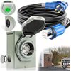Image 1 : 50 Amp Generator Cord and Power Inlet Box, 15FT Generator Cords 50 Amp,125V/250V Generator Power Cor