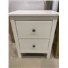 Image 1 : Hand Crafted White 2 Drawer Night Side Table