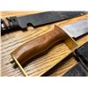 Image 2 : ESTATE ITEM: Brass handled bowie knife with sheath and para handled machette