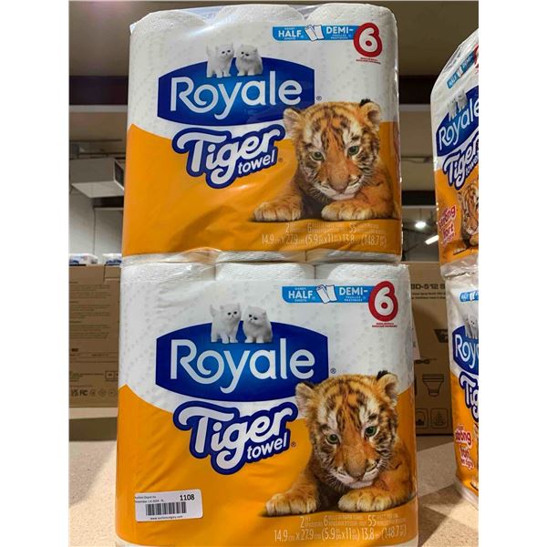Royale Tiger 2 Ply Paper Towel Rolls 2 x 6