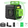 Image 1 : Huepar Laser Level 2 x 360 Cross Line Self-Leveling, 360° Green Beam Dual Plane Leveling and Alignme