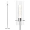 Image 1 : Ralbay Glass Chrome LED Floor Lamp, Modern LED Floor Lamp with Clear Glass Shade, Chrome Tall Floor 