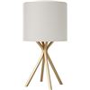 Image 1 : Amazon Brand – Rivet Gold Bedside Table Desk Lamp with Light Bulb - 18 Inches, Linen Shade