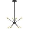 Image 1 : artika Wayden 21W LED Integrated Sputnik Pendant Light Fixture, Black and Gold Ideal for Dining Room