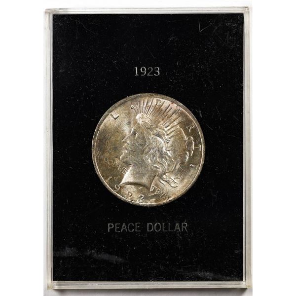 1923 $1 Peace Silver Dollar Coin in Holder