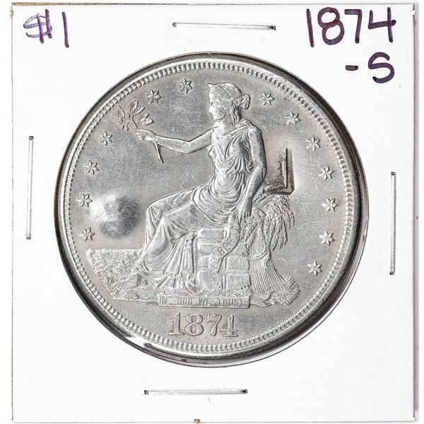 1874-S $1 Trade Dollar Silver Coin