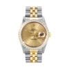 Image 2 : Rolex Mens Two Tone Champagne Index Diamond Datejust Wristwatch With Rolex Box
