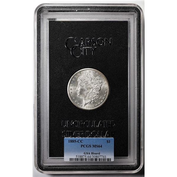 1885-CC $1 Morgan Silver Dollar Coin GSA Hoard Uncirculated PCGS MS64