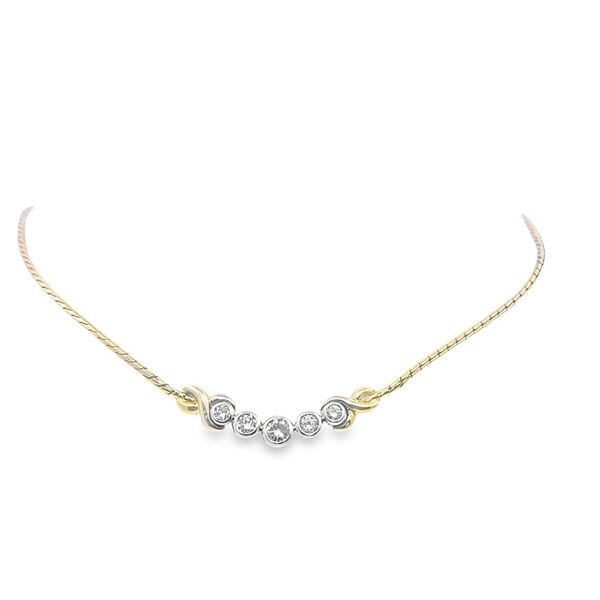 14KT Yellow and White Gold 1.03 ctw Diamond Necklace