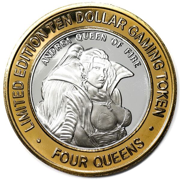 .999 Silver Four Queens Casino Hotel Las Vegas $10 Limited Edition Gaming Token