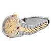 Image 6 : Rolex Ladies Two Tone Champagne Index Ruby and Diamond Date Wristwatch With Rolex Box