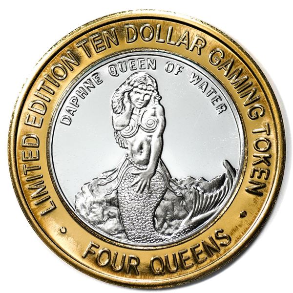 .999 Silver Four Queens Casino Hotel Las Vegas $10 Limited Edition Gaming Token