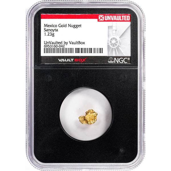 1.23 Gram Sanoyta Mexico Gold Nugget NGC Vaultbox Unvaulted