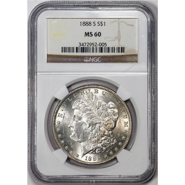 1888-S $1 Morgan Silver Dollar Coin NGC MS60