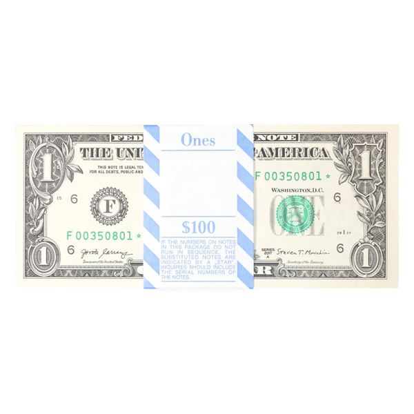Pack of (100) Consecutive 2017A $1 Federal Reserve STAR Notes Atlanta