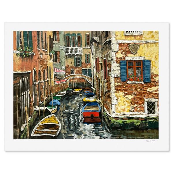 Viktor Shvaiko "Boats of Venice (White)" Limited Edition Printers Proof on Paper