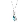 Image 3 : 14KT White Gold 4.77 ctw Zircon and Diamond Pendant with Chain