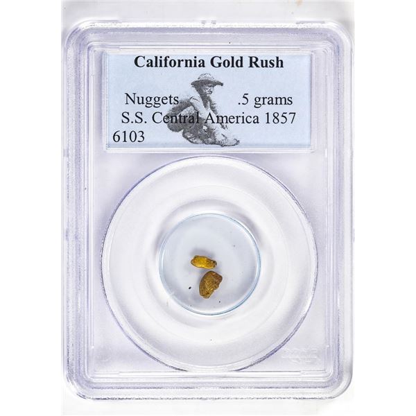 1857 S.S. Central America Shipwreck 0.5 Grams California Gold Rush Nuggets
