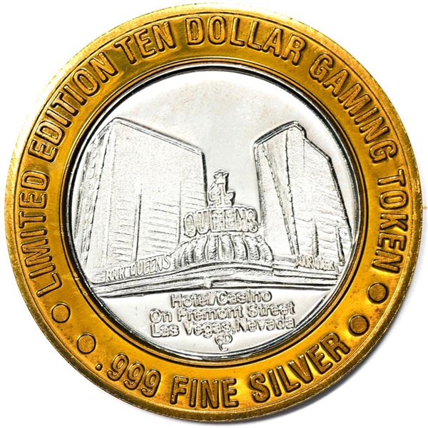.999 Silver Four Queens Casino Hotel Las Vegas $10 Limited Edition Gaming Token