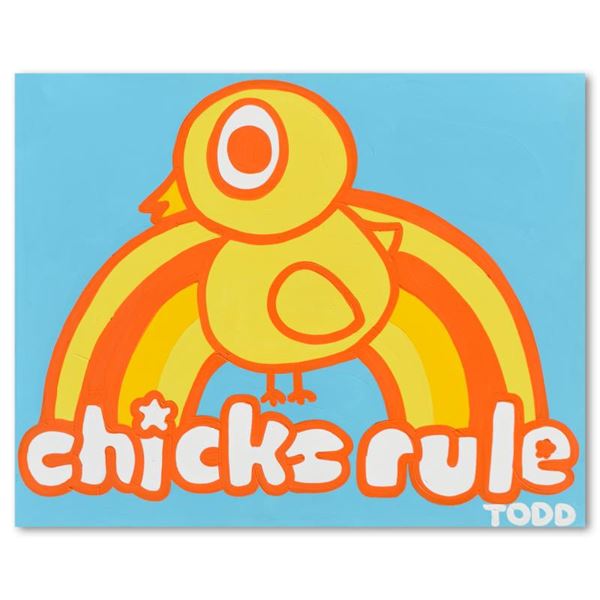 Todd Goldman "Chicks Rule" Original Acrylic on Canvas
