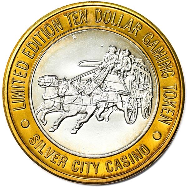 .999 Silver Silver City Las Vegas, Nevada $10 Limited Edition Gaming Token