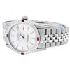 Image 6 : Rolex Mens Stainless Steel Silver Index Ruby and Diamond Datejust Wristwatch