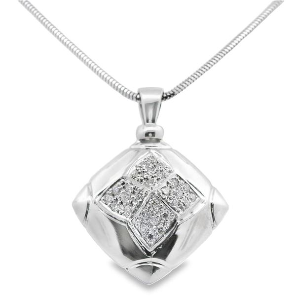 18KT White Gold 0.65 ctw Diamond Pendant with Chain