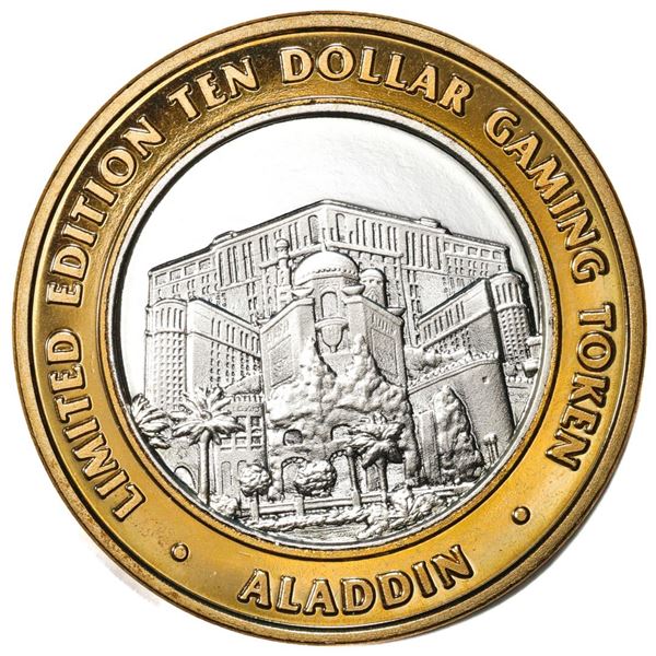 .999 Fine Silver Aladdin Resort & Casino Las Vegas $10 Limited Edition Gaming Token