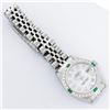 Image 5 : Rolex Ladies Stainless Steel Emerald and Diamond Datejust Wristwatch