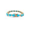 Image 2 : 14KT Yellow Gold 19.55 ctw Turquoise and Diamond Bracelet