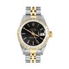 Image 2 : Rolex Ladies Two Tone Black Index Diamond Datejust Wristwatch With Rolex Box