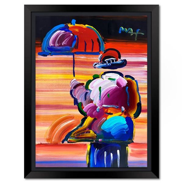 Peter Max "Umbrella Man" Original Mixed Media on Paper