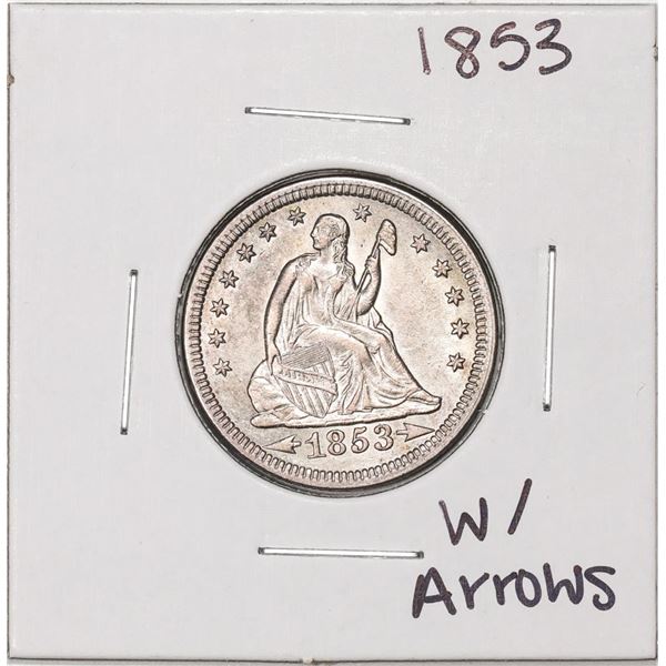 1853 w/ Arrows Seated Liberty Quarter Coin