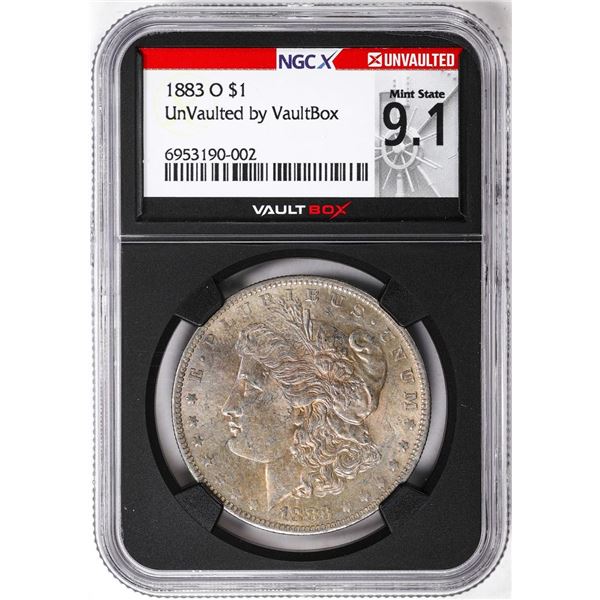 1883-O $1 Morgan Silver Dollar Coin NGCX Mint State 9.1 VaultBox Great Toning