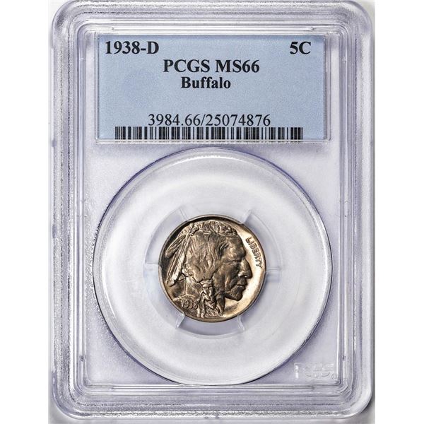 1938-D Buffalo Nickel Coin PCGS MS66