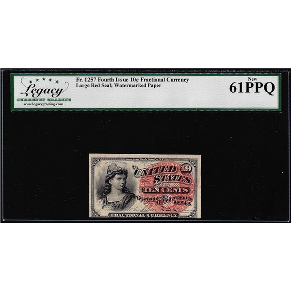 1863 Fourth Issue 10 Cent Fractional Currency Note Fr.1257 Legacy New 61PPQ