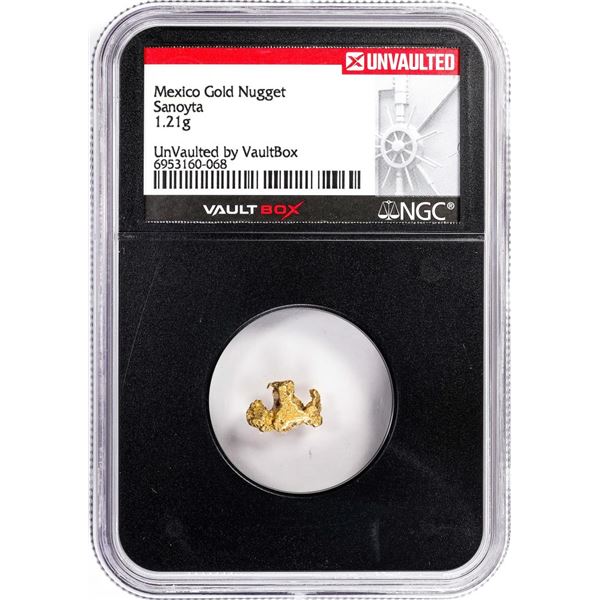 1.21 Gram Sanoyta Mexico Gold Nugget NGC Vaultbox Unvaulted