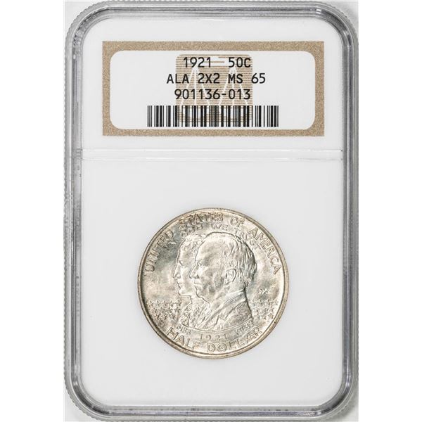 1921 Alabama 2x2 Centennial Commemorative Half Dollar Coin NGC MS65