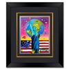 Image 1 : Peter Max "Liberty, Earth and Flag" Original Mixed Media on Paper