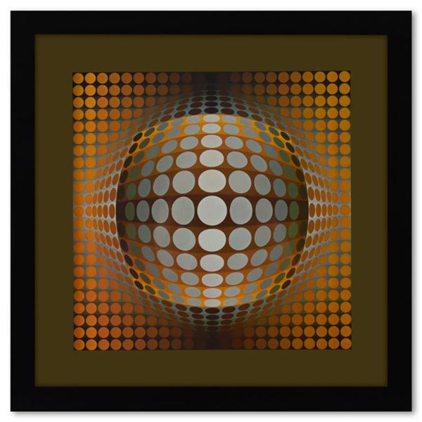 Victor Vasarely "Vega-Zett-2 La Serie Structures Universelles Du Damier" Mixed Media