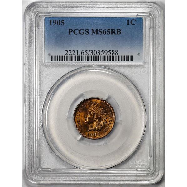 1905 Indian Cent Coin PCGS MS65RB
