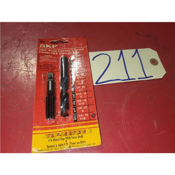 New SKF TAP-Match 1/4"-18 NPT + Drill 7/16"