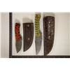Image 2 : 2 DAMASCUS STEEL FIXED BLADE KNIVES: 6" & 7.75"