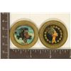 Image 2 : 2 - $1 COLORIZED METAL CASINO GAMING TOKENS: